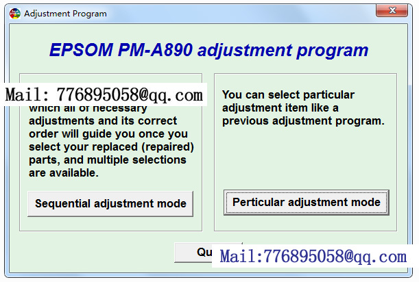 清零 PM-A890 Adjustment Program RESETER