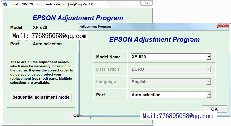 清零 XP-530 Adjustment Program RESETER