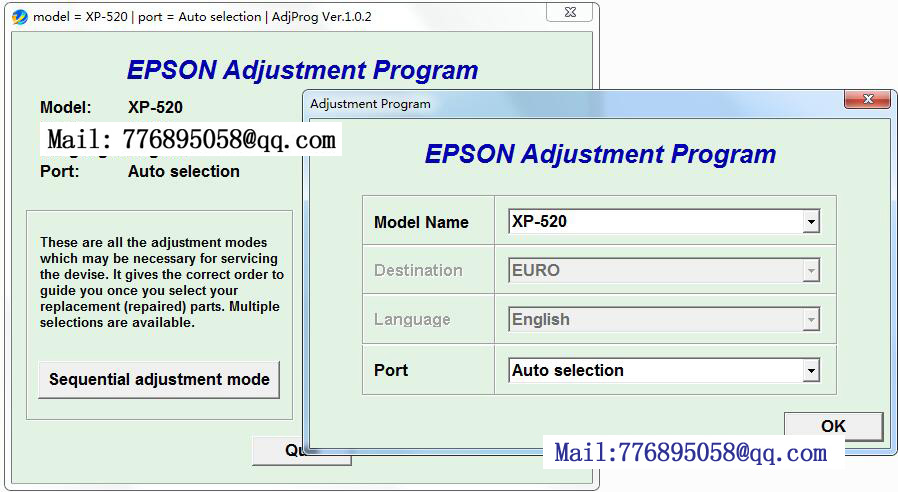 清零 XP-630 Adjustment Program RESETER