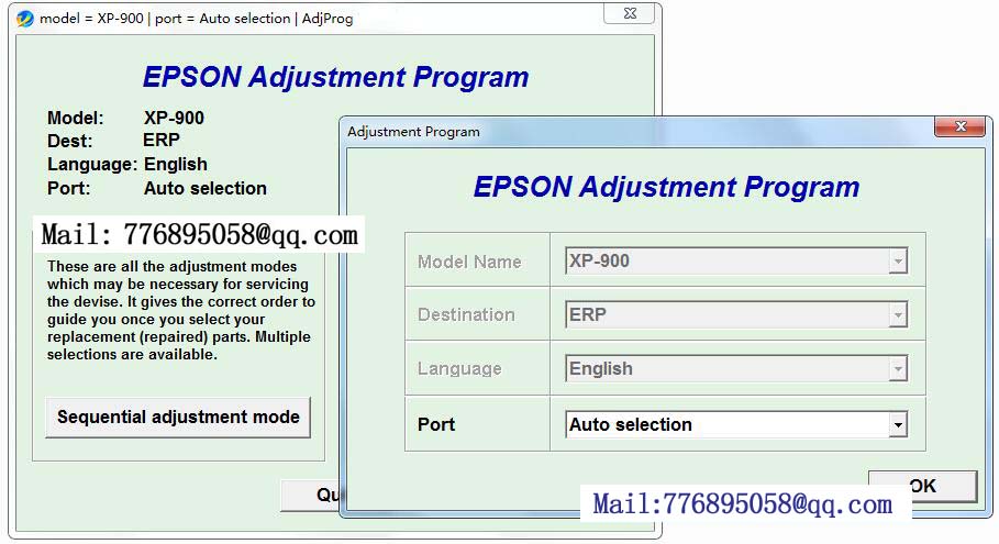 清零 XP-900 Adjustment Program RESETER